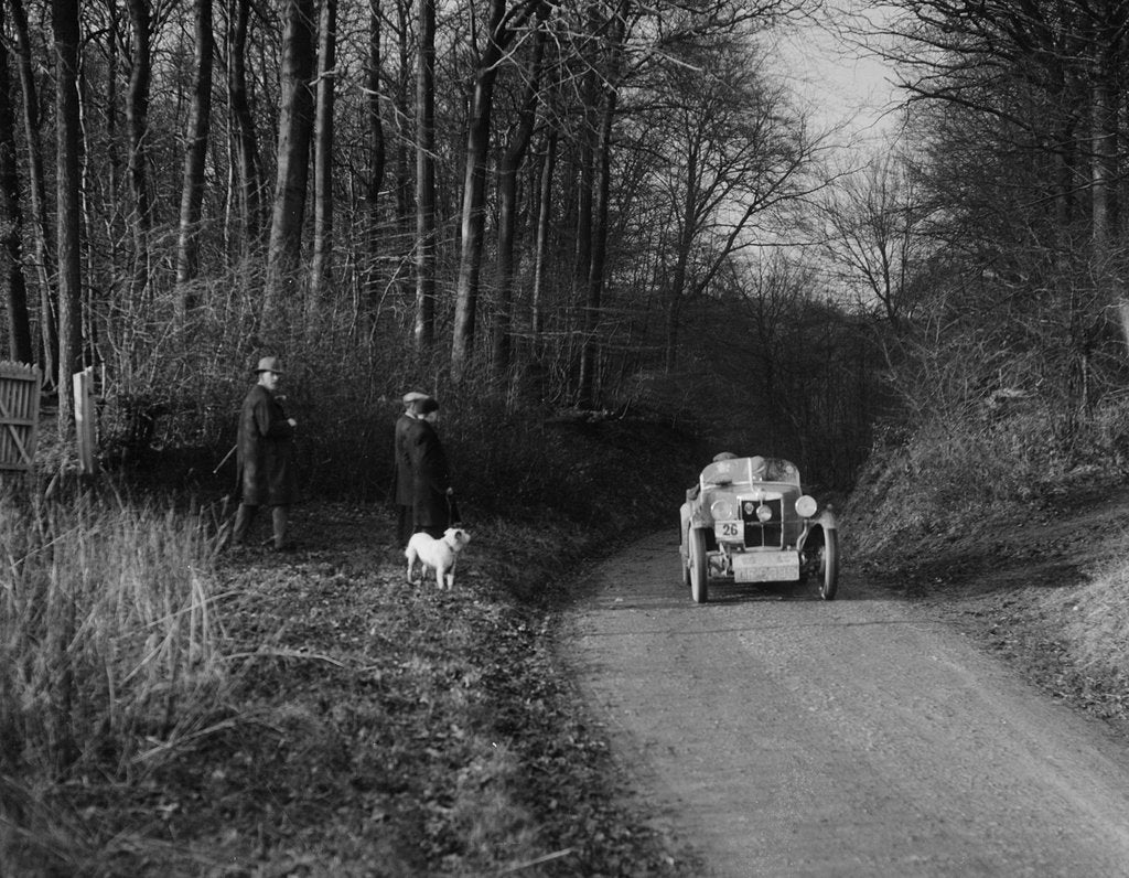 Detail of Standard 2-seater MG M Type of S Pepper competing in the MG Car Club Trial, 1931 by Bill Brunell