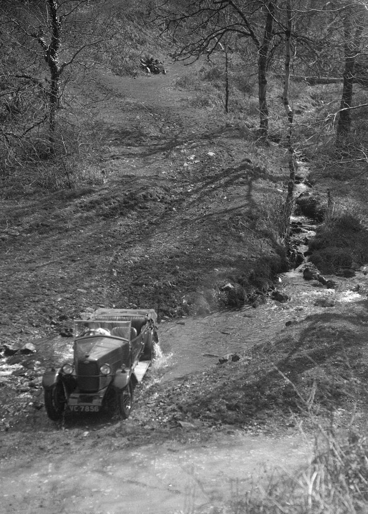 Detail of Kitty Brunell road testing a Riley 9 WD tourer, c1930 by Bill Brunell
