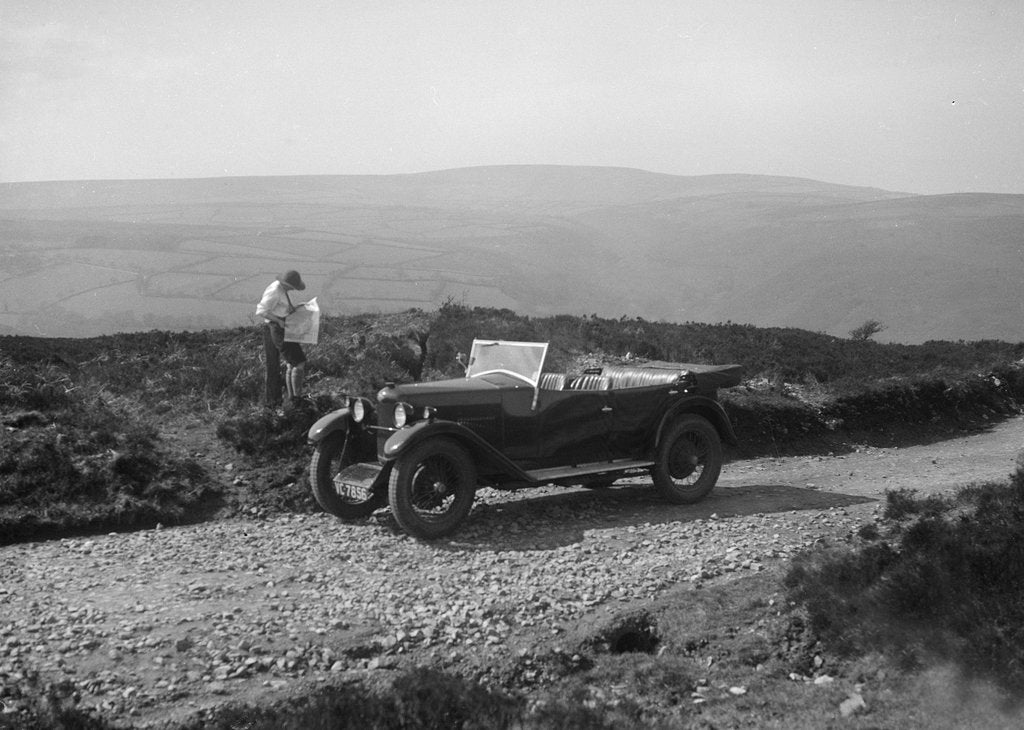Detail of Kitty Brunell road testing a Riley 9 WD tourer, c1930 by Bill Brunell