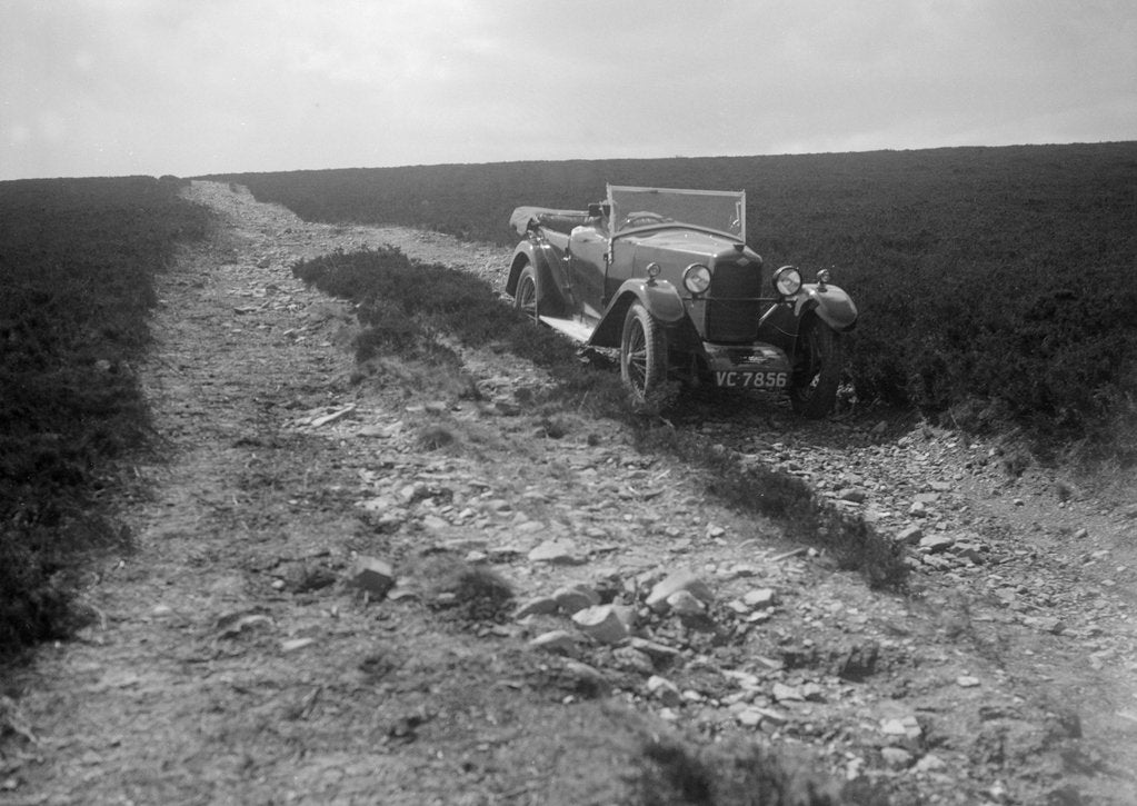 Detail of Kitty Brunell road testing a Riley 9 WD tourer, c1930 by Bill Brunell
