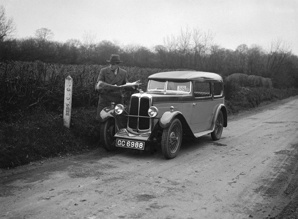 Detail of Standard Swallow saloon of WD Budley at the JCC Half-Day Trial, 1930 by Bill Brunell