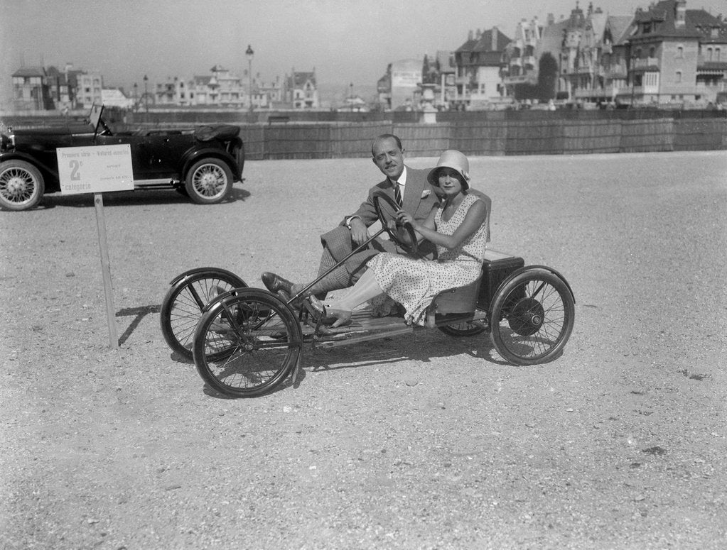 Detail of Auto Red Bug electric buckboard at Boulogne Motor Week, France, 1928 by Bill Brunell