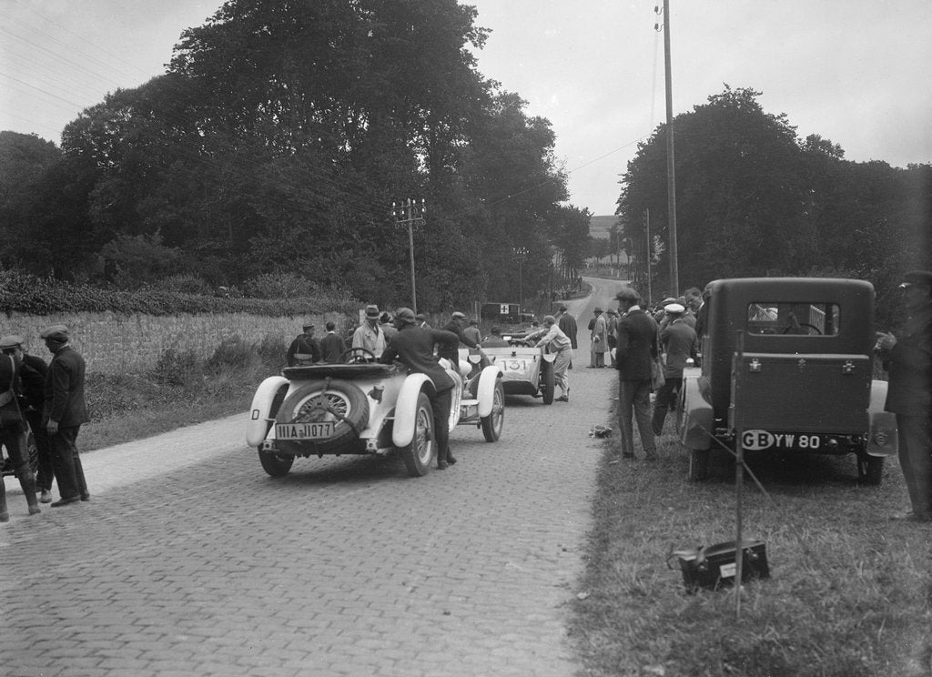Detail of Mercedes-Benz SS of Baron Wentzel-Mosau, Boulogne Motor Week, east of La Capelle, France, 1928 by Bill Brunell