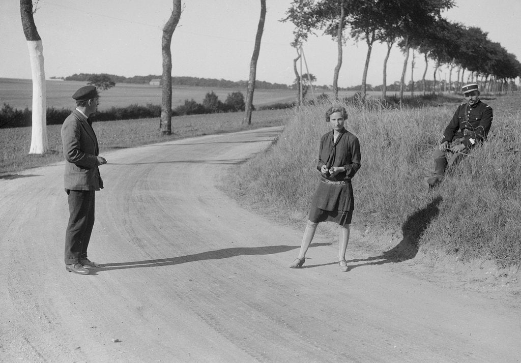 Detail of British racing driver Ruth Urquhart Dykes at the Boulogne Motor Week, St Martin, France, 1928 by Bill Brunell
