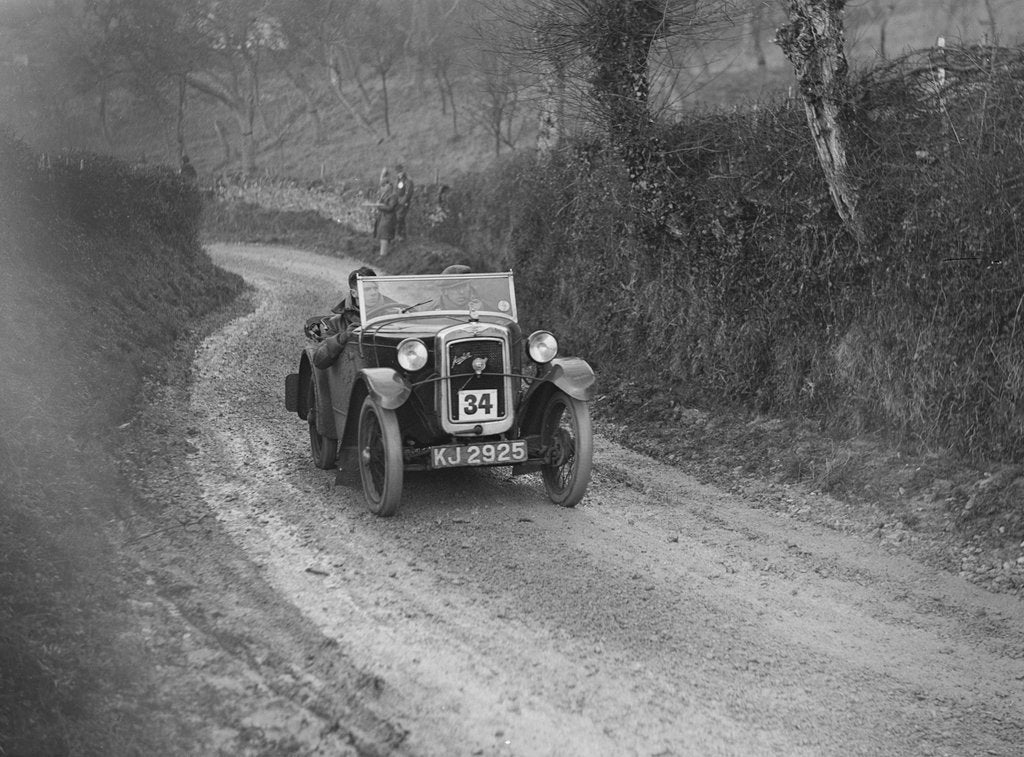 Detail of Austin 7 arrow-bodied 2-seater of JS Drewett competing in the NWLMC London-Gloucester Trial, 1931 by Bill Brunell