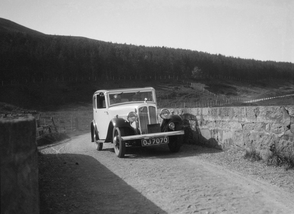 Detail of Austin Ten-Four 2-door saloon of JA Flewitt competing in the RSAC Scottish Rally, 1933 by Bill Brunell