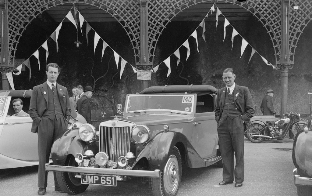 Detail of MG SA of DJ Farqaharson at the RAC Rally, Madeira Drive, Brighton, 1939 by Bill Brunell