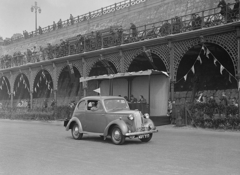 Detail of Vauxhall 10 of Miss IM Burton at the RAC Rally, Madeira Drive, Brighton, 1939 by Bill Brunell
