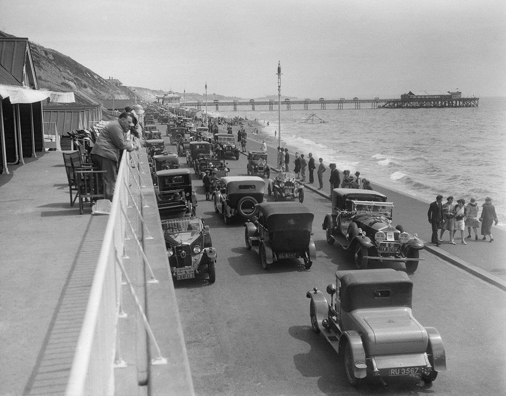 Detail of Cars on Undercliff Drive, Bournemouth, Bournemouth Rally, 1928 by Bill Brunell