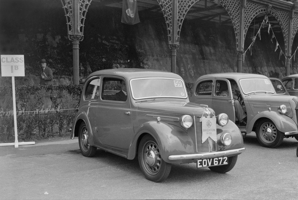Detail of Austin 8 of CD Buckley at the RAC Rally, Madeira Drive, Brighton, 1939 by Bill Brunell