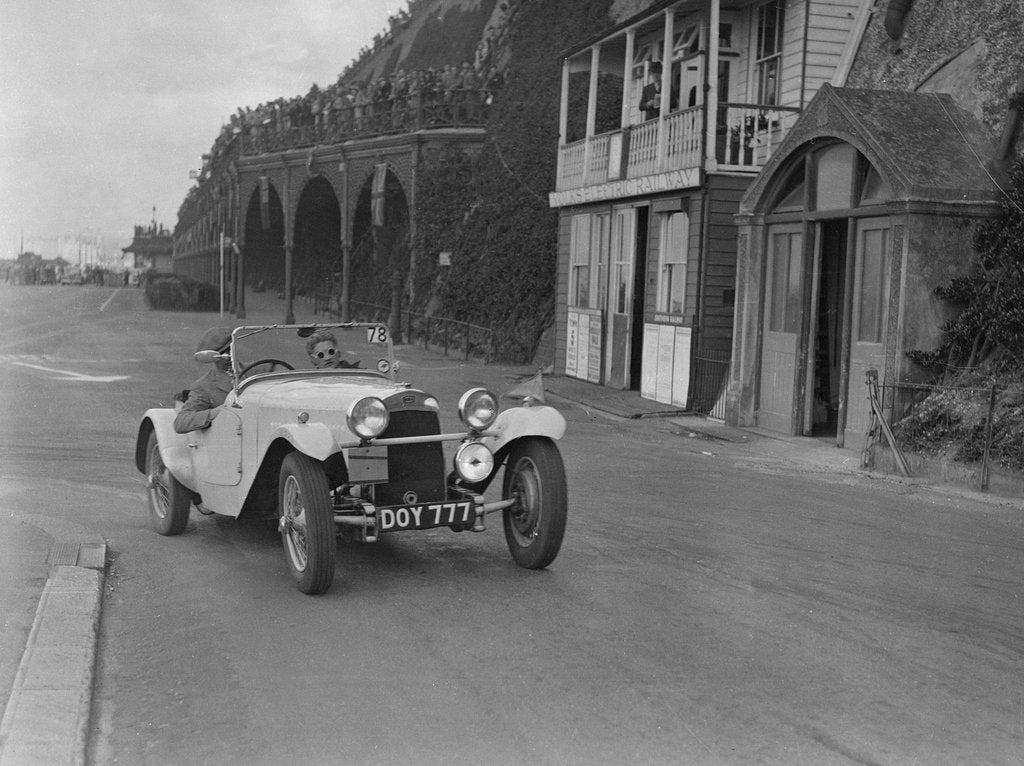 Detail of HRG of MH Lawson competing in the RAC Rally, Madeira Drive, Brighton, 1939 by Bill Brunell