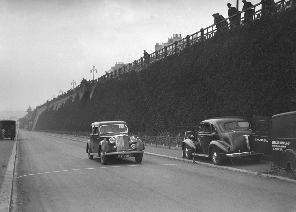 Detail of Rover saloon of A Corrie competing in the RAC Rally, Madeira Drive, Brighton, 1939 by Bill Brunell