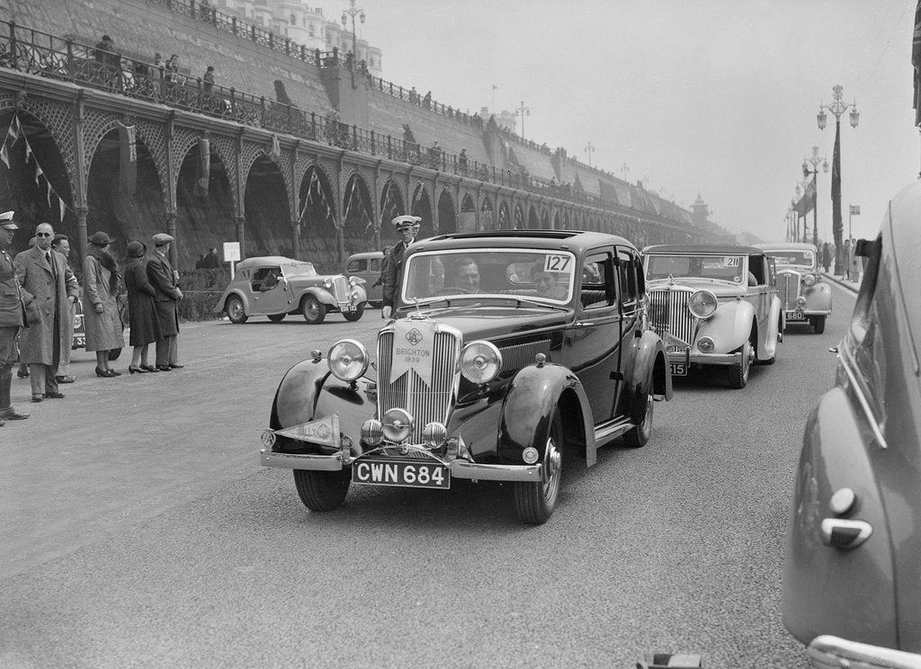 Detail of Riley 4-door saloon of AS Bassett at the RAC Rally, Madeira Drive, Brighton, 1939 by Bill Brunell