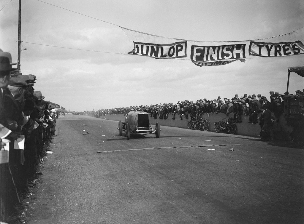 Detail of Leyland Eight of JG Parry-Thomas at the finish of the Southsea Speed Carnival, Hampshire, 1922 by Bill Brunell