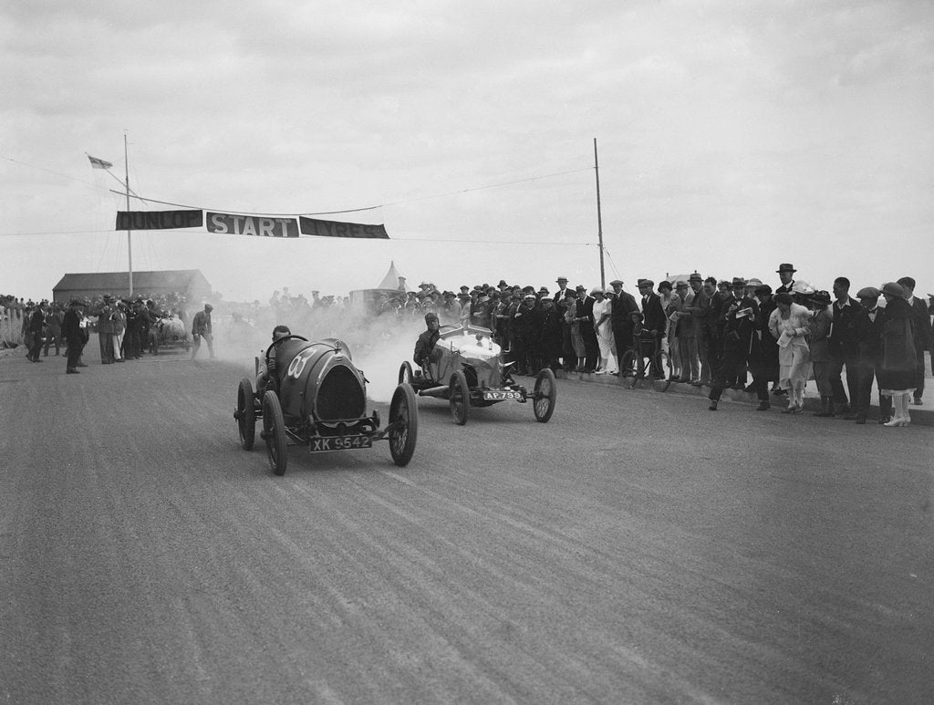 Detail of Bugatti of Leon Cushman racing at the Southsea Speed Carnival, Hampshire, 1922 by Bill Brunell