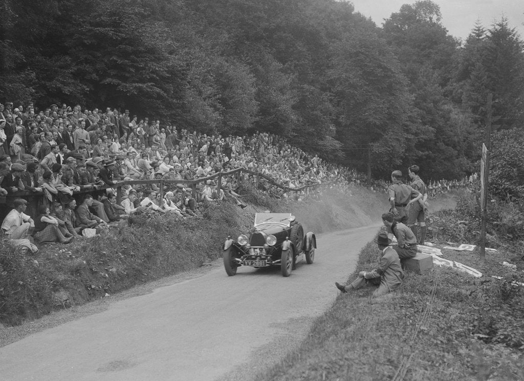 Detail of Bugatti Type 43 Grand Sport of KW Bear, MAC Shelsley Walsh Hillclimb, Worcestershire, 1930s by Bill Brunell