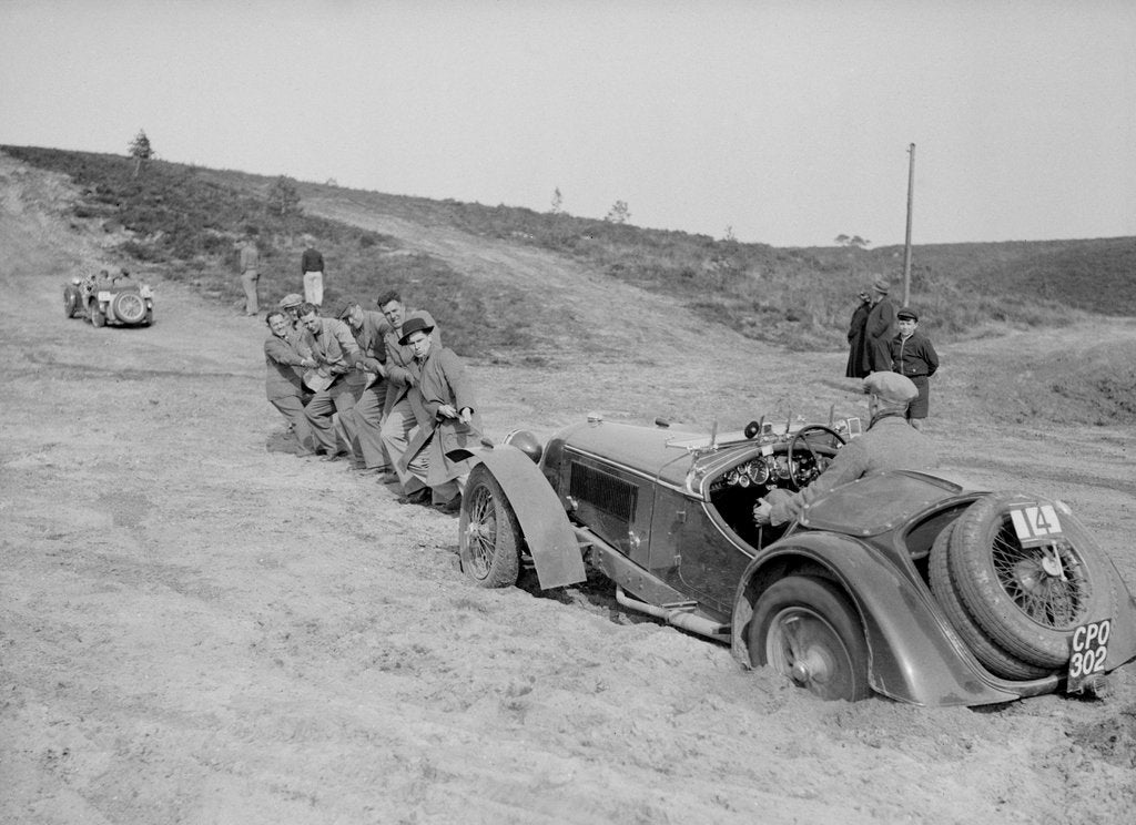 Detail of Riley Birdcage Sprite competing in the Great Weat Motor Club Trial, 1938 by Bill Brunell