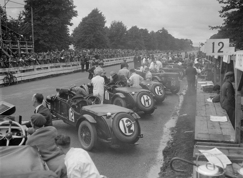 Detail of Cars before the start of the Irish Grand Prix, Phoenix Park, Dublin, 1930 by Bill Brunell