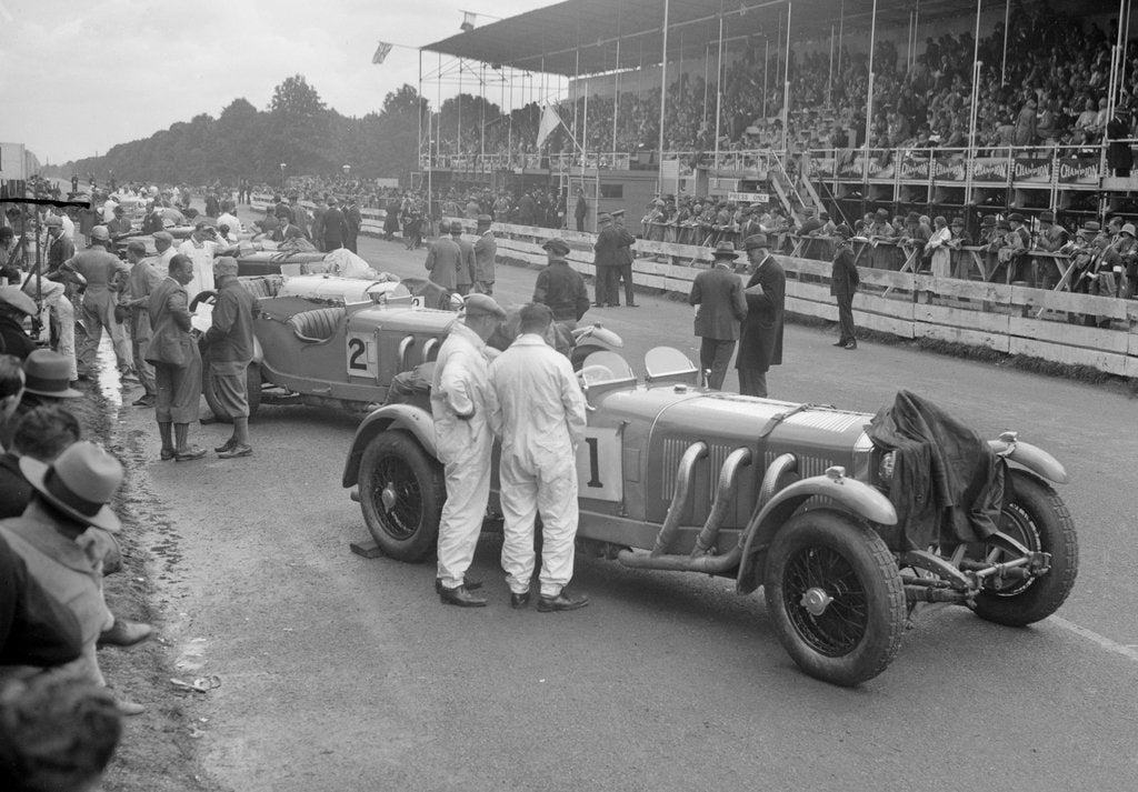 Detail of Mercedes-Benz SSKs of Malcolm Campbell and Earl Howe, Irish Grand Prix, Phoenix Park, Dublin, 1930 by Bill Brunell