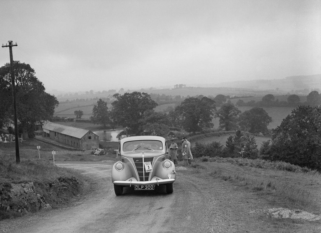 Detail of Ford V8 saloon competing in the South Wales Auto Club Welsh Rally, 1937 by Bill Brunell