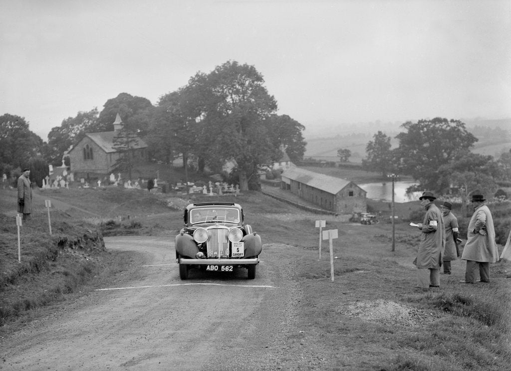 Detail of Jaguar SS saloon of SG Davies competing in the South Wales Auto Club Welsh Rally, 1937 by Bill Brunell