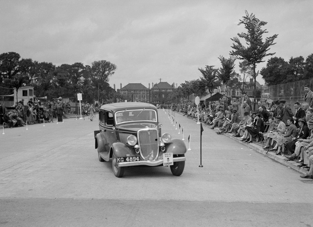 Detail of Ford V8 saloon of AE Harris competing in the South Wales Auto Club Welsh Rally, 1937 by Bill Brunell