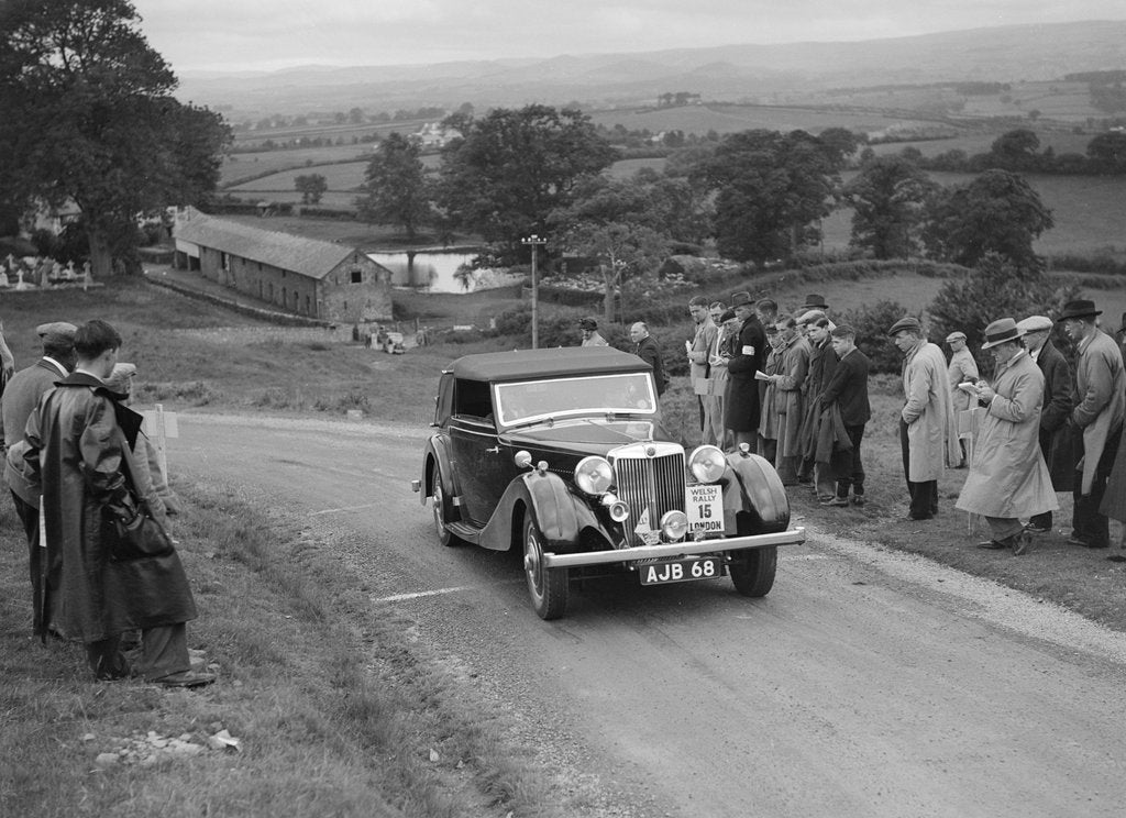 Detail of MG SA of AC Hess competing in the South Wales Auto Club Welsh Rally, 1937 by Bill Brunell