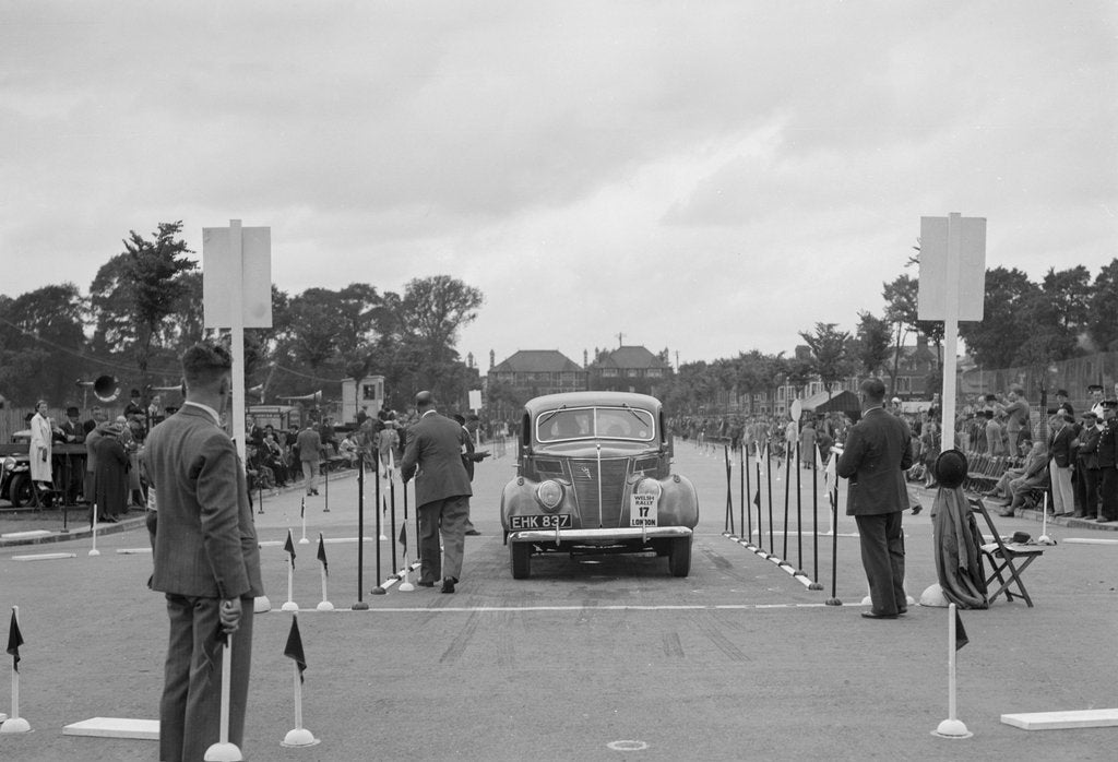 Detail of Ford V8 saloon of Viscountess Chetwynd competing in the South Wales Auto Club Welsh Rally, 1937 by Bill Brunell