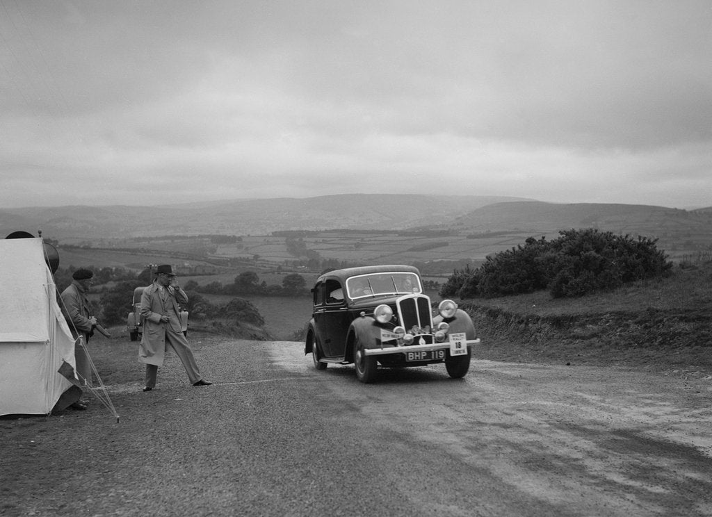 Detail of Standard saloon of Mrs SH Richards competing in the South Wales Auto Club Welsh Rally, 1937 by Bill Brunell