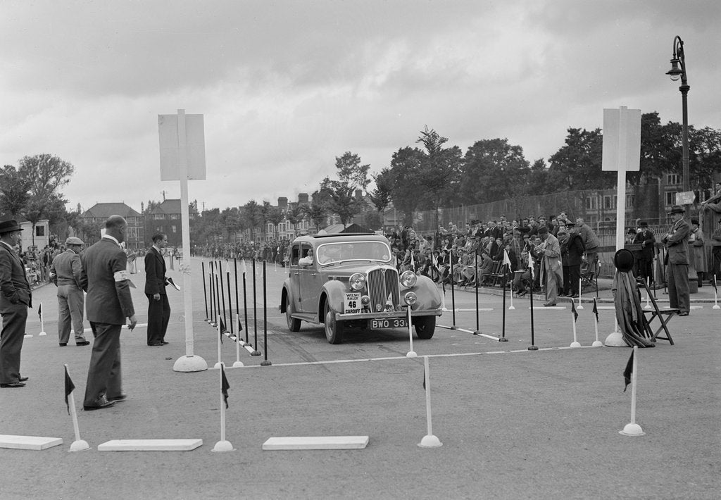 Detail of Rover saloon of WJH Davies competing in the South Wales Auto Club Welsh Rally, 1937 by Bill Brunell