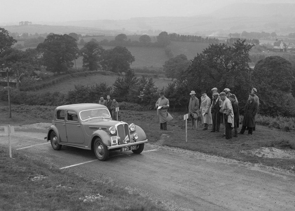 Detail of Rover saloon of WJH Davies competing in the South Wales Auto Club Welsh Rally, 1937 by Bill Brunell