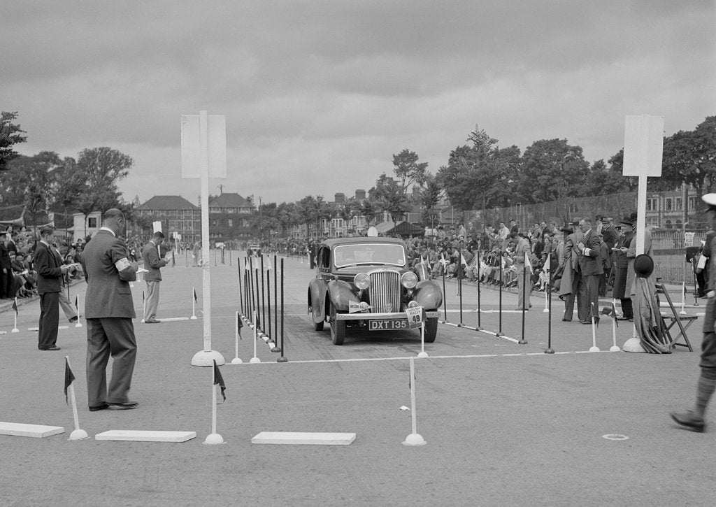 Detail of Jaguar SS saloon of HT Lewis competing in the South Wales Auto Club Welsh Rally, 1937 by Bill Brunell