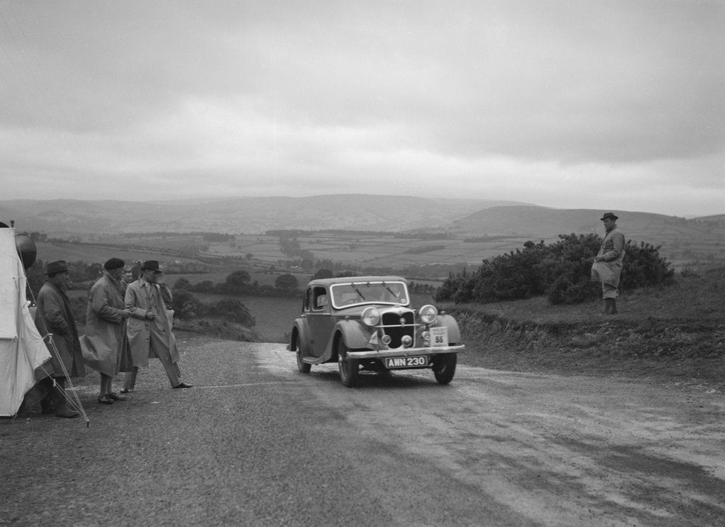 Detail of Riley Kestrel of A Bassett competing in the South Wales Auto Club Welsh Rally, 1937 by Bill Brunell