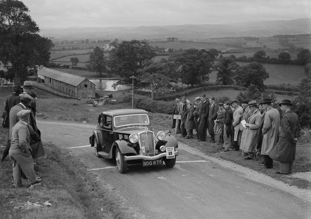 Detail of Triumph saloon of KN Smith competing in the South Wales Auto Club Welsh Rally, 1937 by Bill Brunell