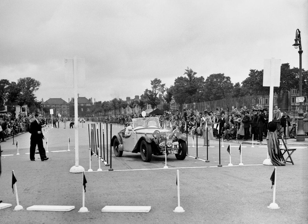 Detail of Singer B37 1.5 litre sports of DE Harris competing in the South Wales Auto Club Welsh Rally, 1937 by Bill Brunell