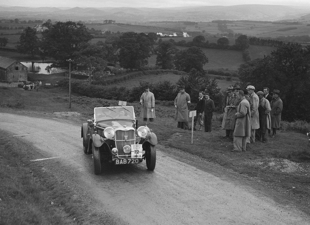Detail of Singer B37 1.5 litre sports of Alf Langley competing in the South Wales Auto Club Welsh Rally, 1937 by Bill Brunell