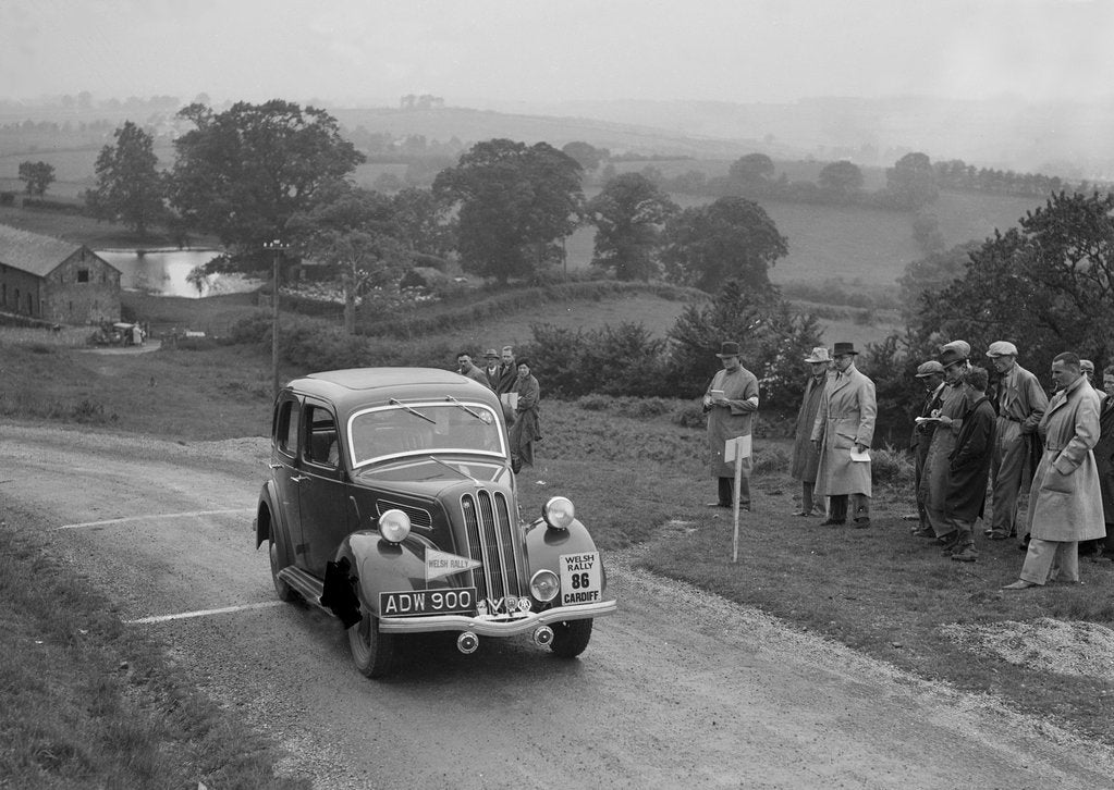 Detail of Ford Model C Ten of LL Morgan competing in the South Wales Auto Club Welsh Rally, 1937 by Bill Brunell