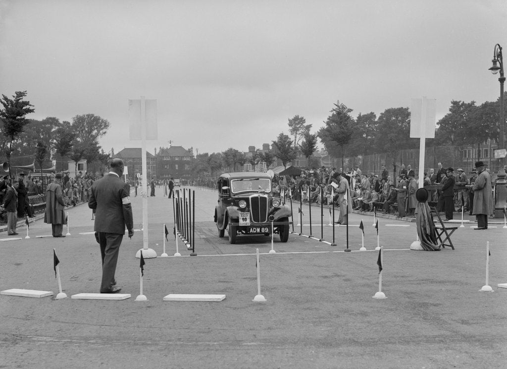 Detail of Morris saloon of RK Wellsteed competing in the South Wales Auto Club Welsh Rally, 1937 by Bill Brunell