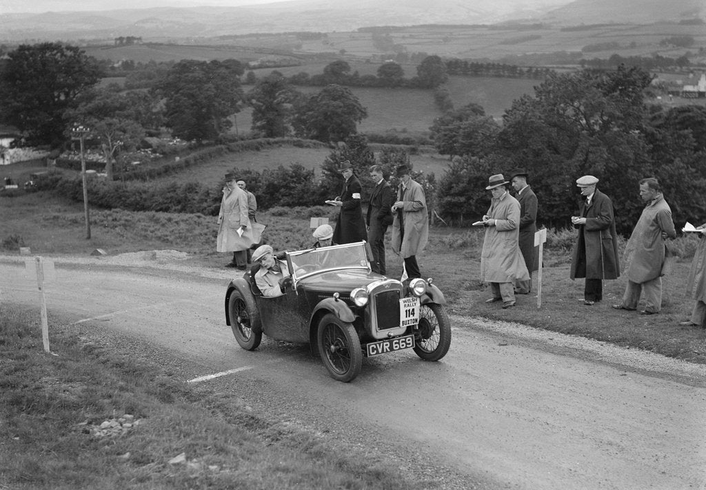 Detail of Austin 7 Nippy of DN Kennedy competing in the South Wales Auto Club Welsh Rally, 1937 by Bill Brunell