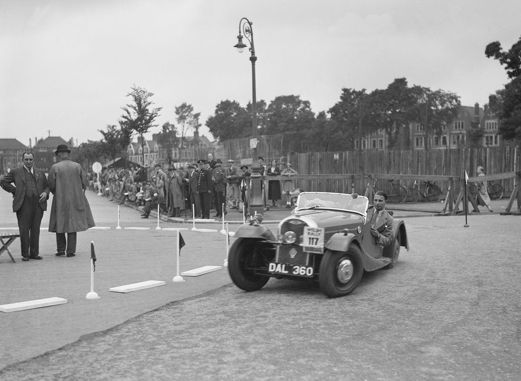 Detail of Morgan 4/4 2-seater sports of GN Scott competing in the South Wales Auto Club Welsh Rally, 1937 by Bill Brunell