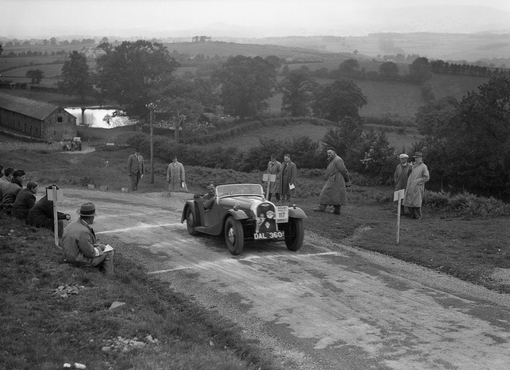 Detail of Morgan 4/4 2-seater sports of GN Scott competing in the South Wales Auto Club Welsh Rally, 1937 by Bill Brunell