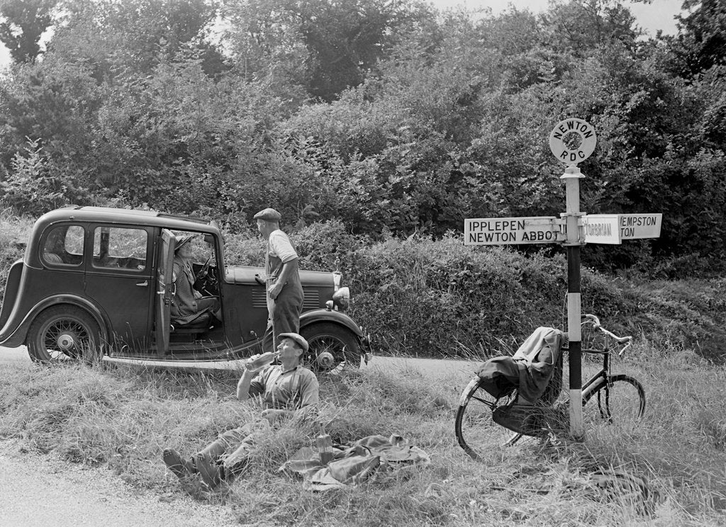 Detail of Standard Twelve 4-door saloon, Ipplepen, Devon, 1930s by Bill Brunell
