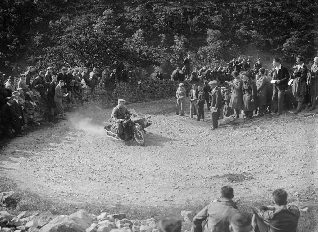 Detail of Matchless and sidecar of TJ Rose competing in the MCC Edinburgh Trial, 1930 by Bill Brunell