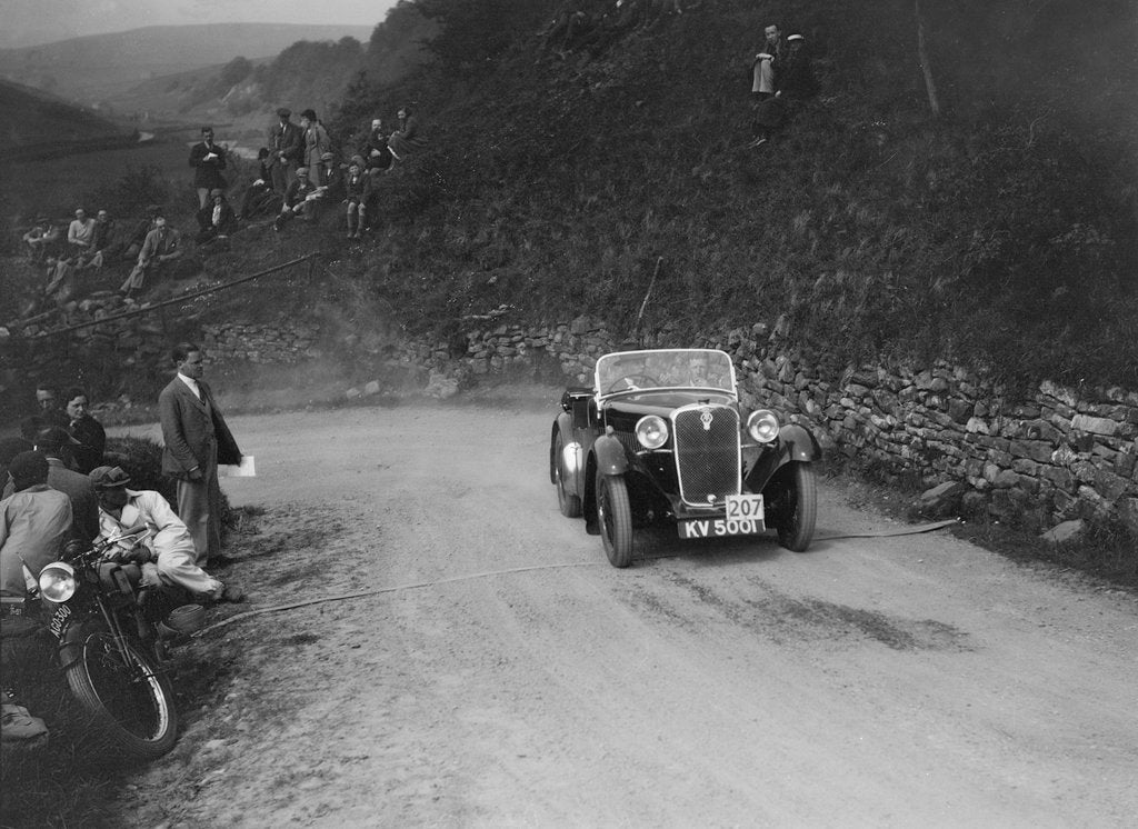 Detail of Singer of RS Davies competing in the MCC Edinburgh Trial, 1933 by Bill Brunell