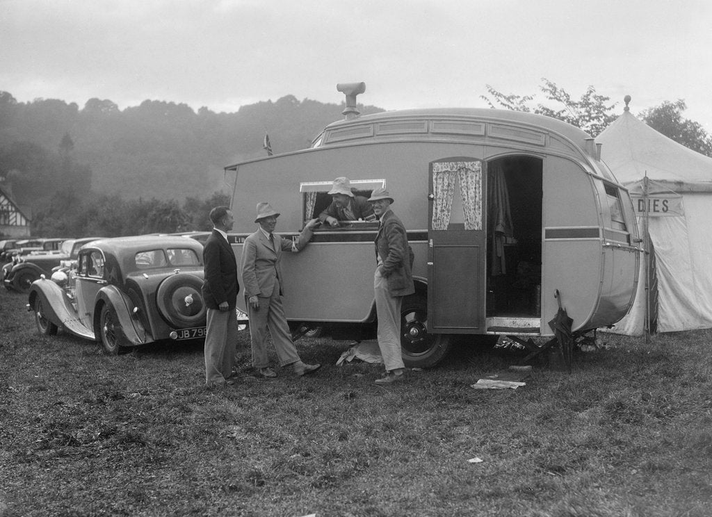 Detail of MG SA at Shelsley Walsh, Worcestershire, during the Blackpool Rally, 1937 by Bill Brunell