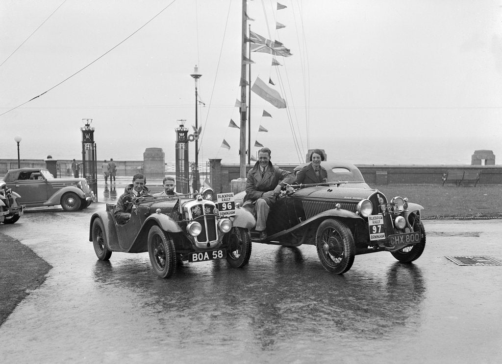Detail of Austin 7 Grasshopper of CD Buckley and Fiat Balilla 508S of SGE Tett at the Blackpool Rally, 1936 by Bill Brunell