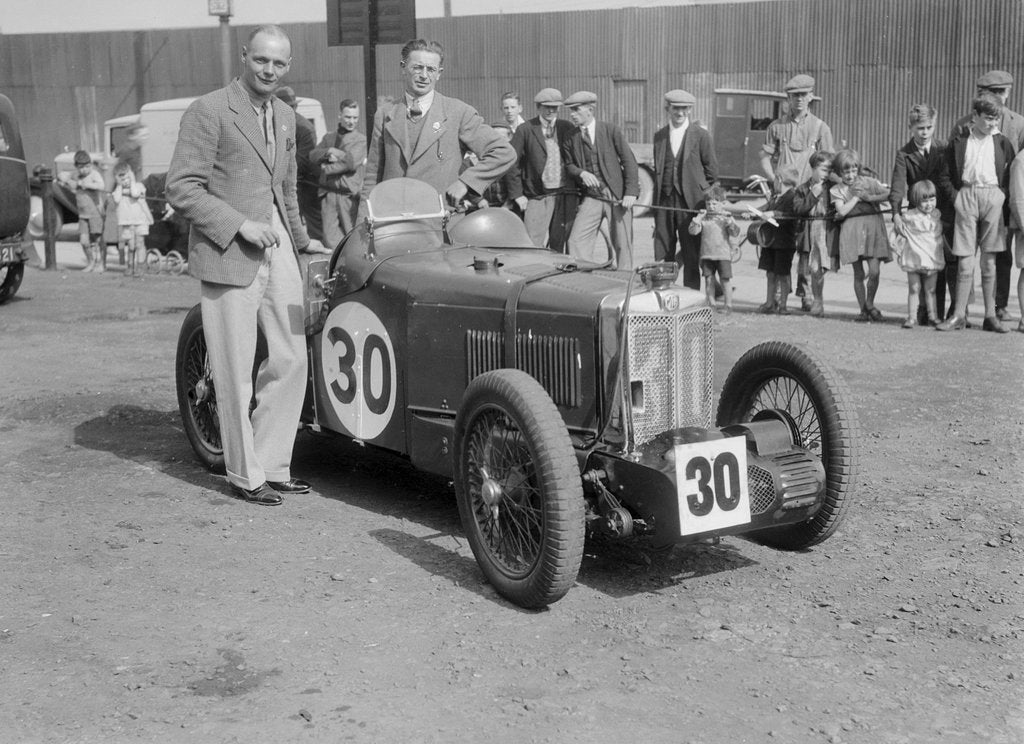 Detail of MG C type Midget of Frank Stanley Barnes at the RAC TT Race, Ards Circuit, Belfast, 1932 by Bill Brunell