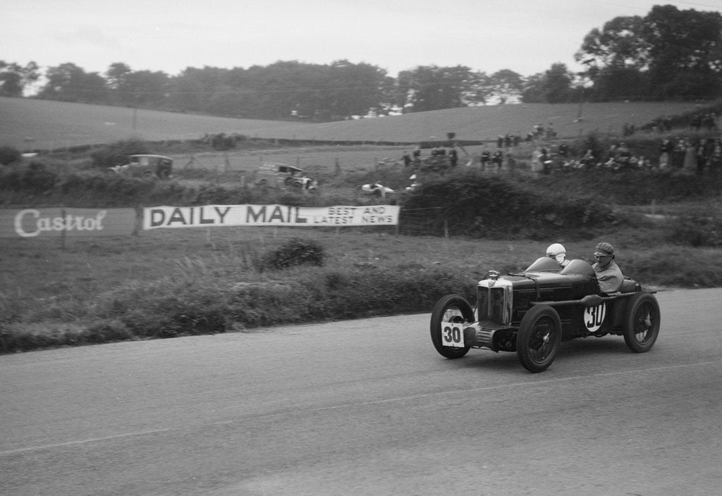 Detail of MG C type Midget of Hugh Hamilton at practice for the RAC TT Race, Ards Circuit, Belfast, 1932 by Bill Brunell