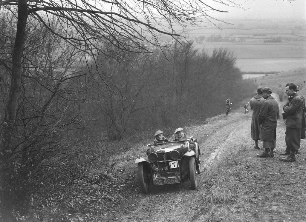 Detail of MG J2 competing in a trial, Crowell Hill, Chinnor, Oxfordshire, 1930s by Bill Brunell