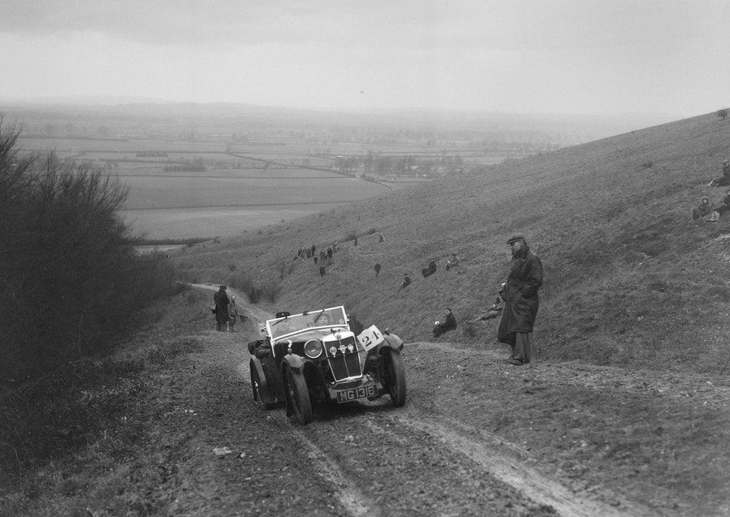 Detail of MG Magna competing in a trial, Crowell Hill, Chinnor, Oxfordshire, 1930s by Bill Brunell